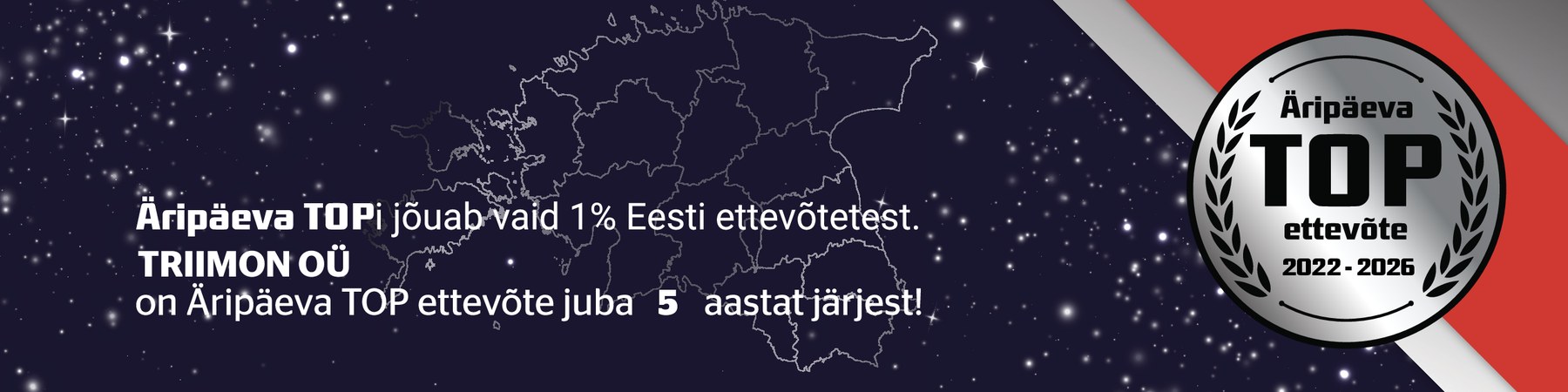 Äripäeva TOPi jõuab vaid 1% Eesti ettevõtetest — Triimon OÜ on Äripäeva TOP ettevõte juba 5 aastat järjest (2022–2026)